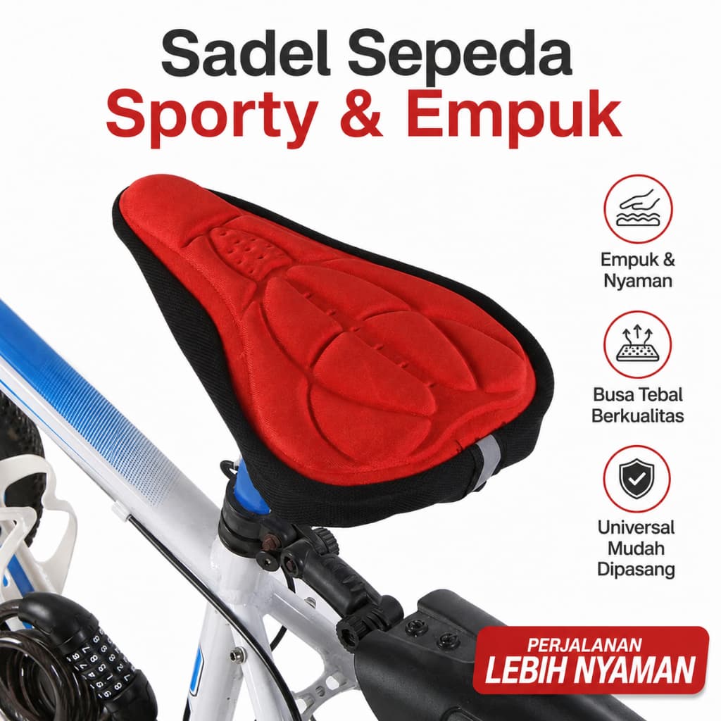Capa De Assento De Selim De Bicicleta Esportiva Macia De Espuma Grossa Universal