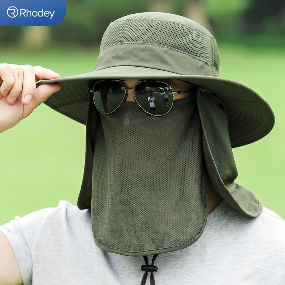 Rhodey Outdoor Jungle Chapéu Anti UV Impermeável Boonie Nylon