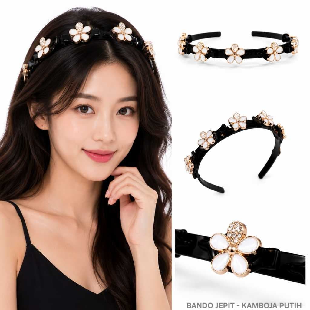 Faixa De Cabelo Feminina 2 Em 1 , Cabeça Inclui Moda Coreana Com Estampa De Flor De Pérola BN 01 BNDJPT