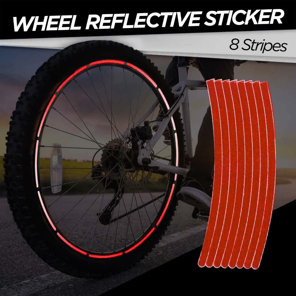Adesivo Refletivo Para Roda De Bicicleta 8 Tiras
