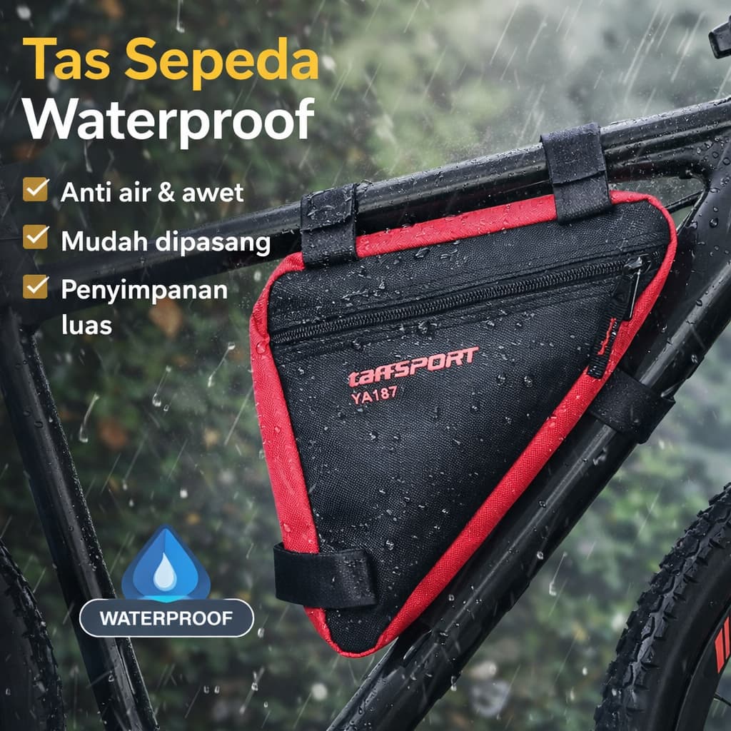 Bolsa Para Bicicleta Com Estrutura Triangular TaffSPORT Nylon Impermeável