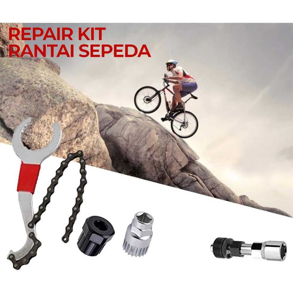 Conjunto De Kit De Reparo De Corrente De Bicicleta TaffSPORT Chave De Manivela E Roda Dentada