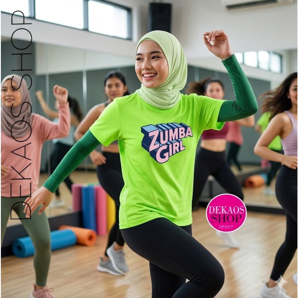 DEKAOS SHOP Camiseta Esportiva Feminina Ginástica Dança Zumba Aeróbica Yoga Poundfit Pilates Hijab Manga Longa 4190 Girl