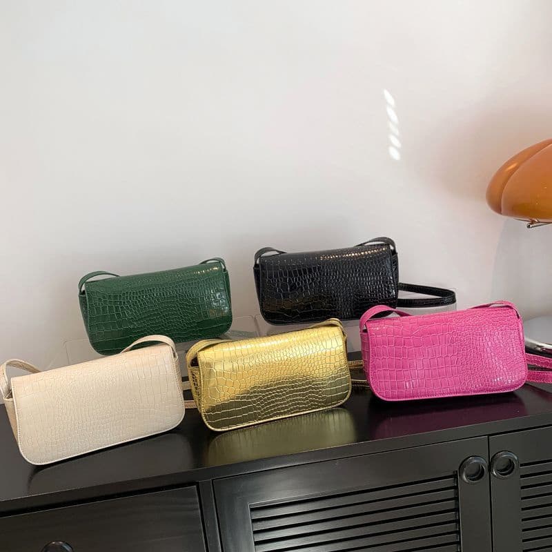 Niche Bag Fêmea 2023 Versão Coreana Da Moda Padrão De Pedra Portátil De Um Ombro Baguete