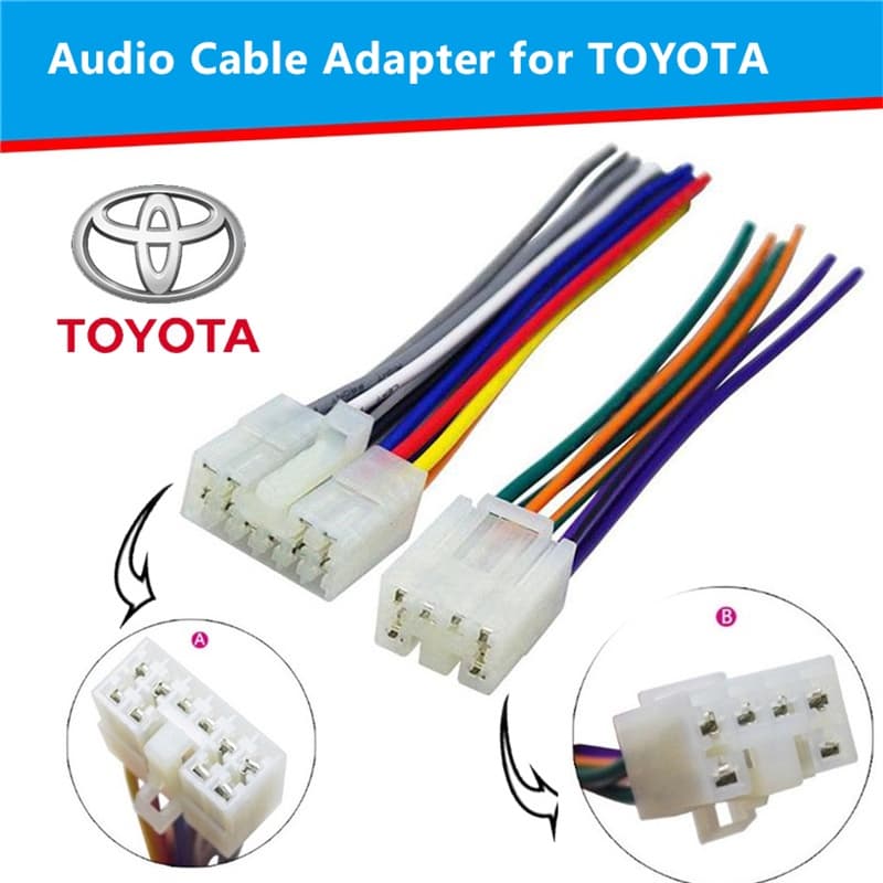 Conector Toyota Power/Speaker/Cabo De Fio Macho Para Instalação Do Reprodutor Estéreo De Rádio Automóvel 10 Pinos + 6