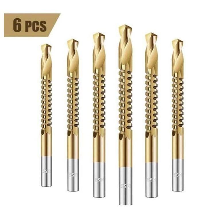 6Pcs/3-8mm Conjunto De Brocas De Parafuso Espiraladas De Cobalto Torção Com Rosca Métrica Composta Multifuncionais