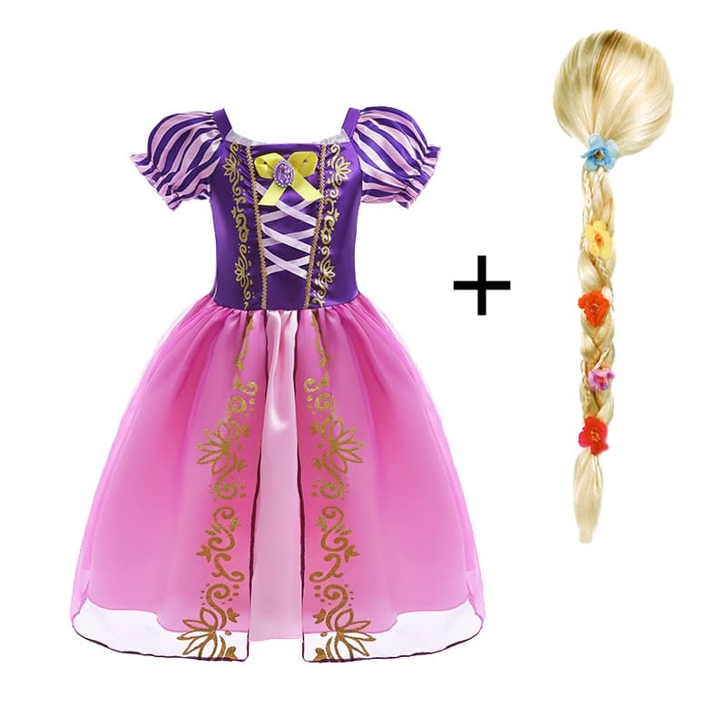 Rapunzel  Princesa Menina Vestido de Princesa Cosplay Festa de Aniversário Presentes para Crianças Roupa Infantil