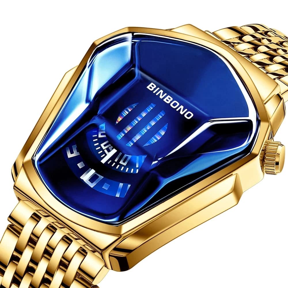 BINBOND 01 Conceito popular De Locomotiva De Moda Relógio De Quartzo Masculino Com Tela Luminosa De Toque De Tecnologia À Prova D'água