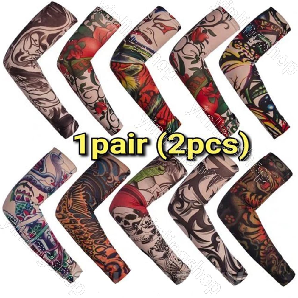 1 Par (2 Peças) Anti-UV/Poeira Mão Meia Mangas De Braço Seda Gelo Pesca Motocicleta Bicicleta Masculina Unissex Manga De