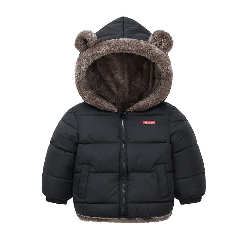 2-6 Anos De Inverno Bebê Meninos Agasalhos Urso Orelha Casaco De Pelúcia Roupas Infantis