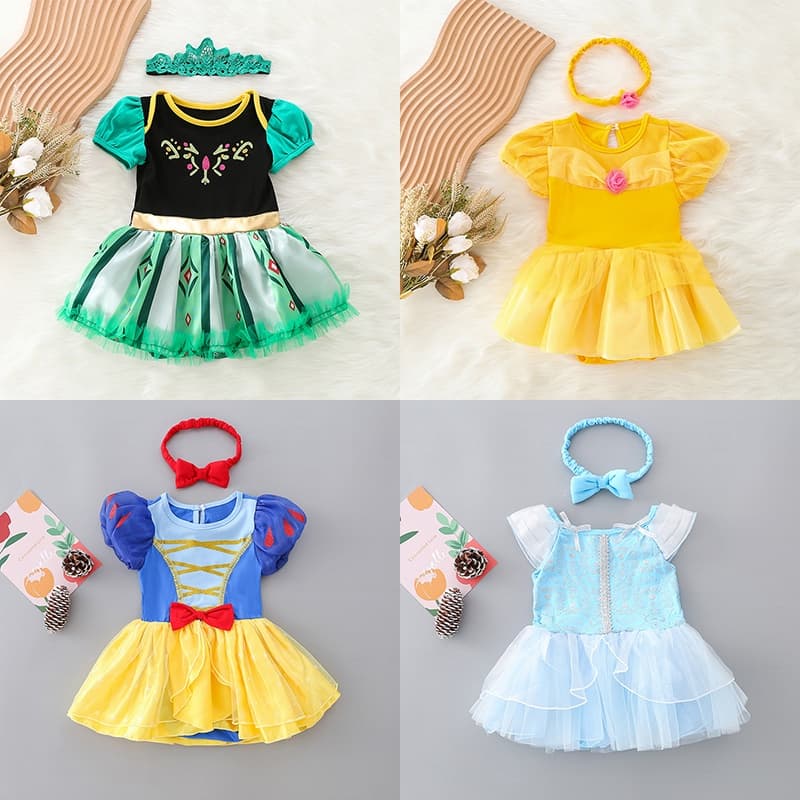 Cinderela Branca De Neve Fofinha Vestido De Bebê Meninas Festa De Aniversário Fantasia De Princesa 3-18 Meses