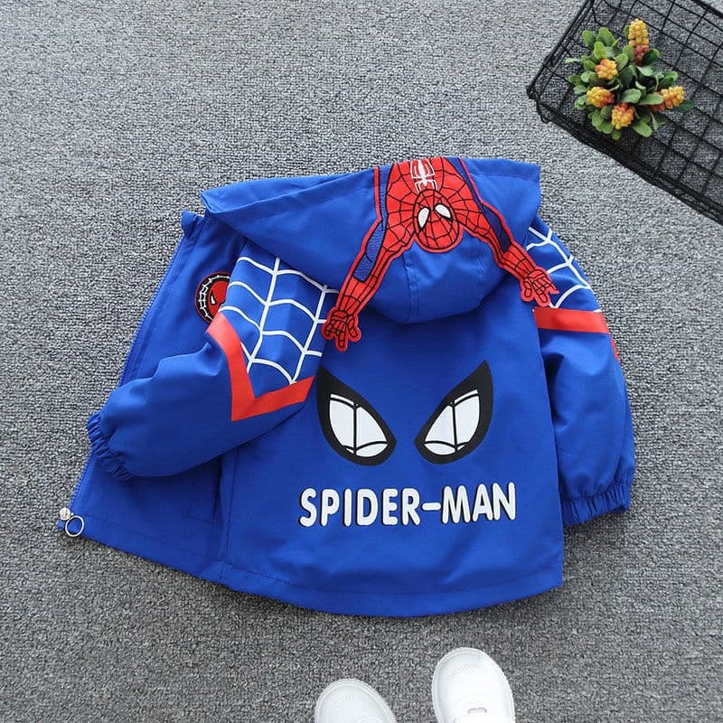 Homem-Aranha Casaco para Bebé Meninos Primavera Outono Capuz Zíper Aniversário Roupa de Criança 1-6 Anos