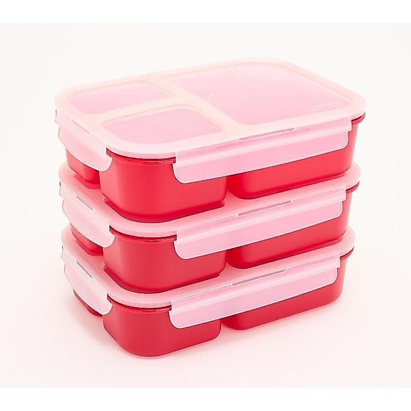 Conjunto de 3 Caixas de Almoço Bento LocknLock