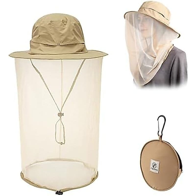 Flammi Mosquito Net Chapéu Safari UPF 50 + Proteção Solar Boonie Chapéus Para Homens Com Aba De Pescoço Pesca Caminhadas