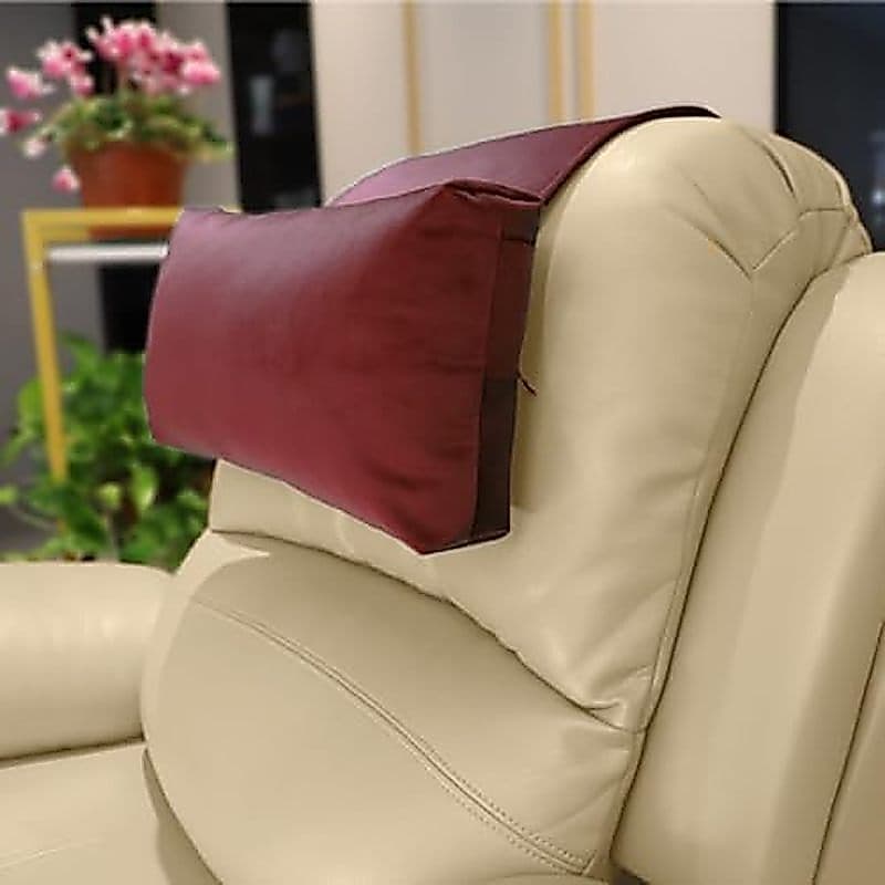 Almofada De Cabeça Antiderrapante Para Poltronas Reclináveis-Apoio De Pescoço Com Capa De Veludo Alívio Da Dor Em Casa ,