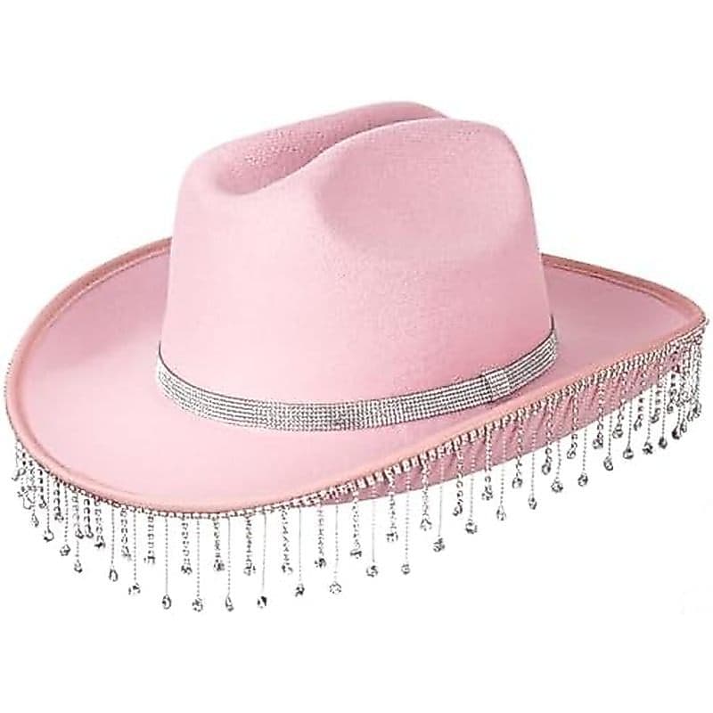 Chapéus De Cowboy Para Mulheres , Chapéu De Vaqueira De Feltro Com Strass , Aba Larga Ocidental