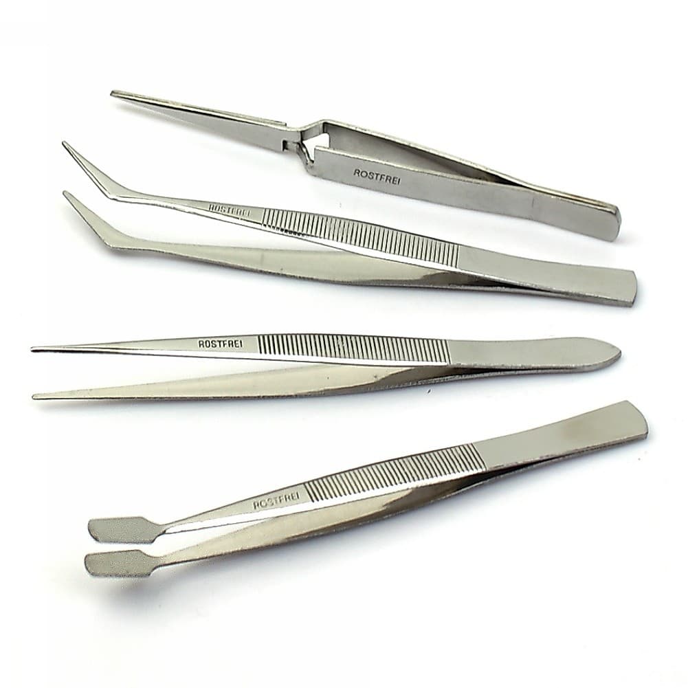 Taiwan Baogong 808-389 Conjunto de pinças de precisão de 4 peças Pinças de aço inoxidável (conjunto de 4 peças)
