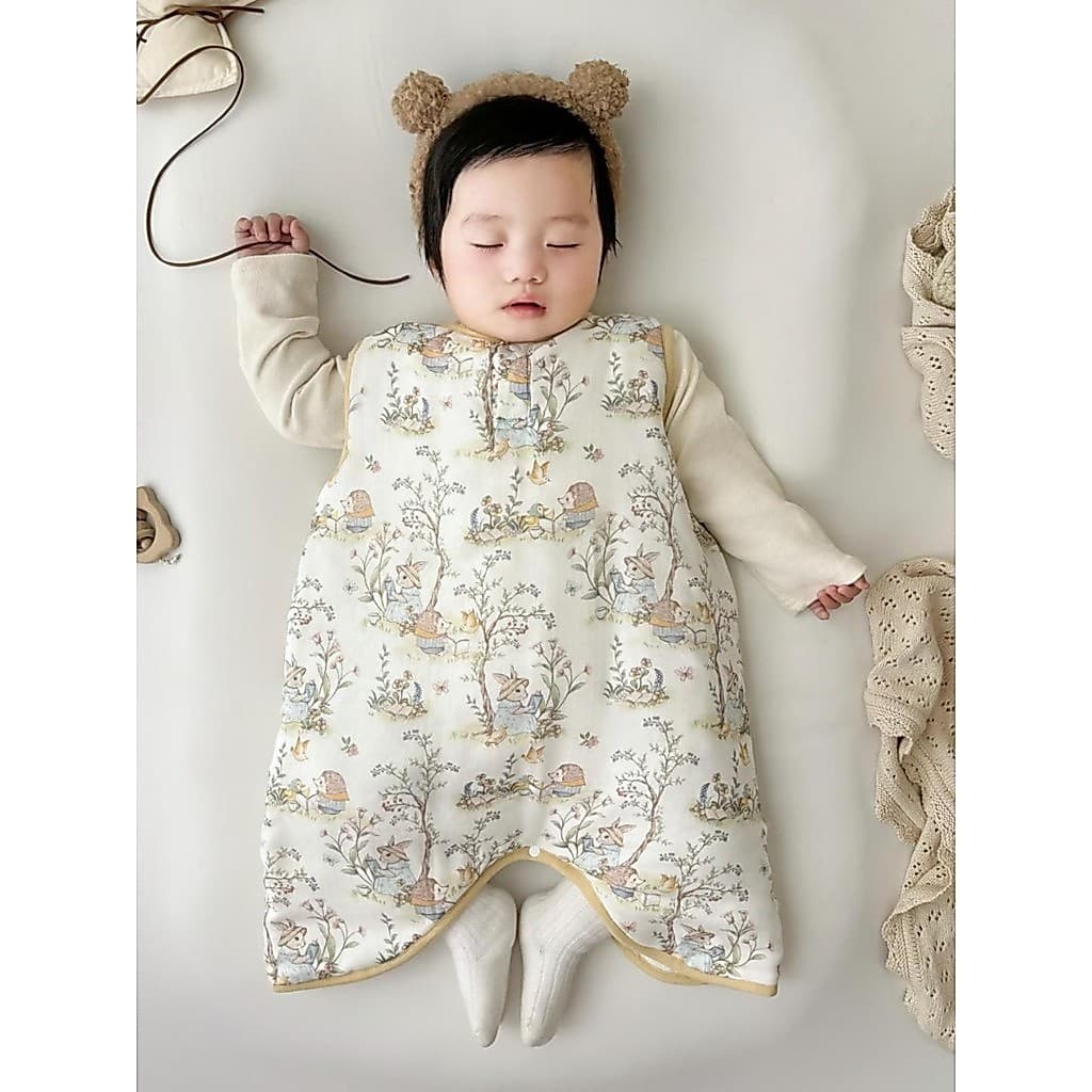 Outono inverno grosso acolchoado colete bebê saco de dormir classe A bambu algodão gaze crianças bebê Kick-prova colcha