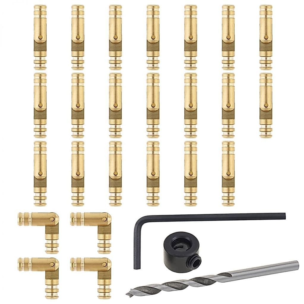 24 Peças 5x15 mm/4x20 Dobradiças De Barril De Latão Dobráveis Com Ângulo De Abertura De 135 Graus , Broca De 5 , Conjunt
