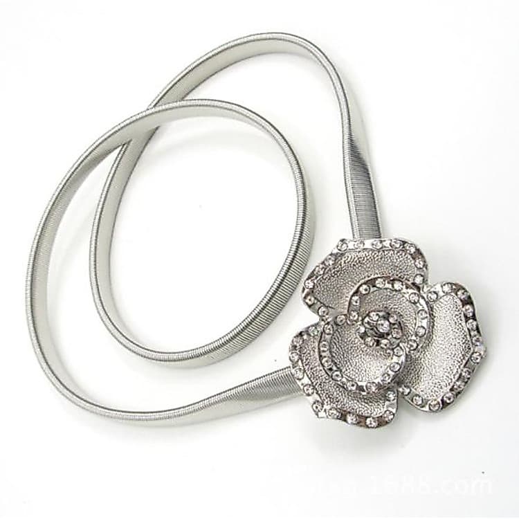 Cinto de mola de Metal série loja de roupas fornecimento compra pronto estoque senhoras cinto doce flor decoração