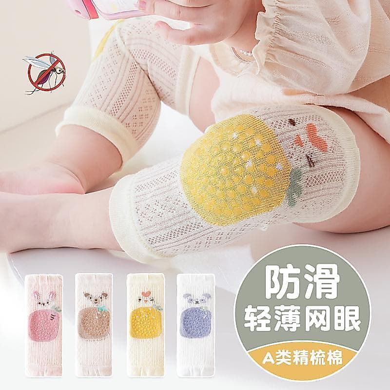 Joelheiras para bebês, primavera verão, estilo fino, engatinhar, distribuição interna, antiderrapante, para crianças peq