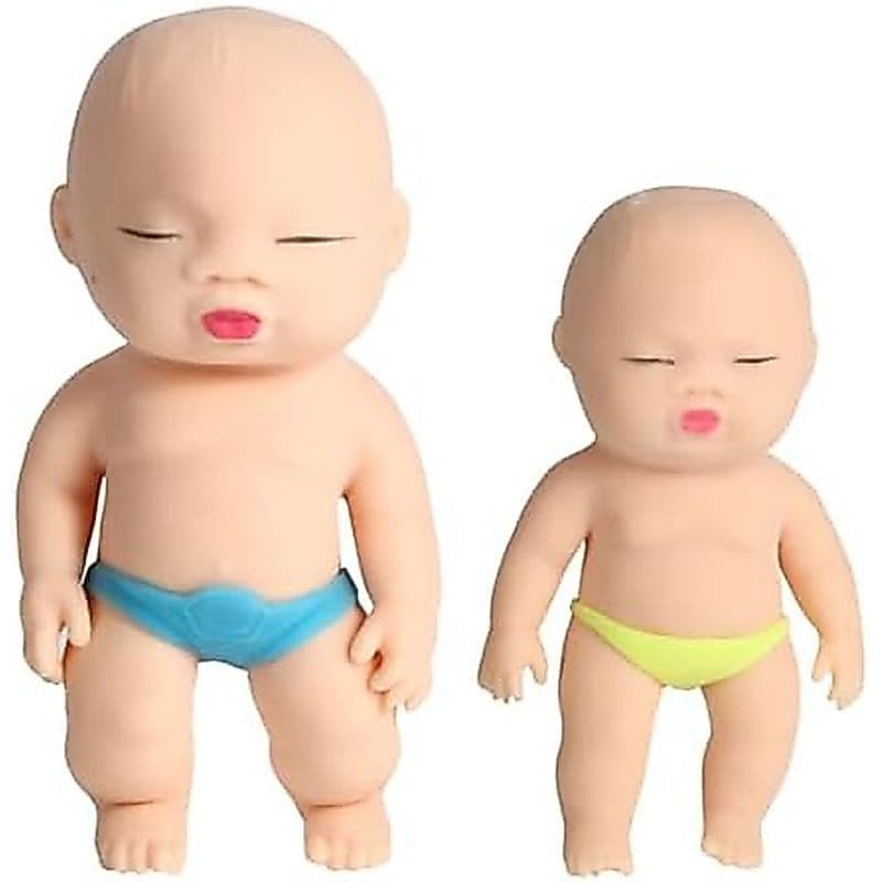 2 Pacotes De Brinquedos De Boneca De Estresse , Fofos Bebê Moles Sensoriais De Alívio Para Crianças E Adultos (Preto)