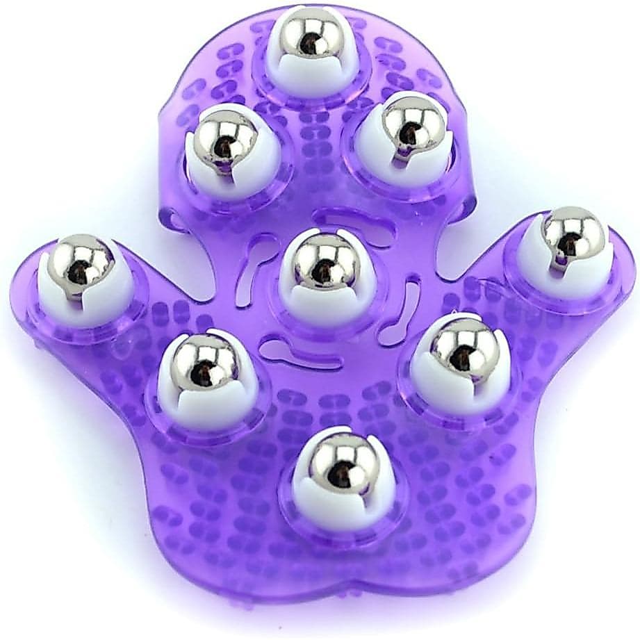 Luva de Massagem em Forma de Palma SAMYOPalmShapedMassageGlove com Rolo de 9360 Graus e Bola de Metal para Cuidados Corp