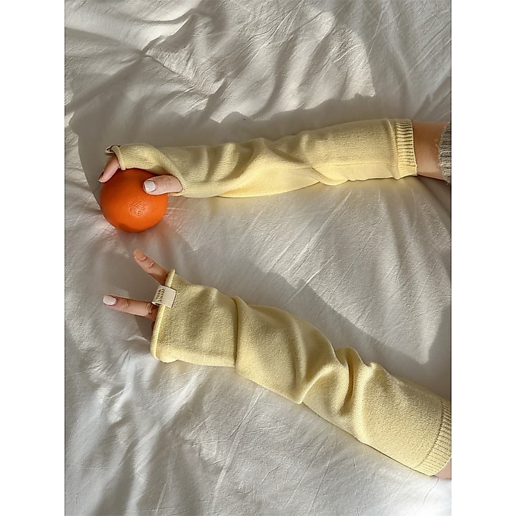 Outono inverno novos produtos na moda única moda combinando luvas de meia manga quente simples manga de malha Design sen