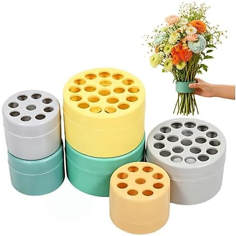Pacote Com 6 Suportes De Haste De Flor Em Espiral , Pequenos De 3 Cores & amp ; Grande Sortido | Twister De Buquê Ajustá