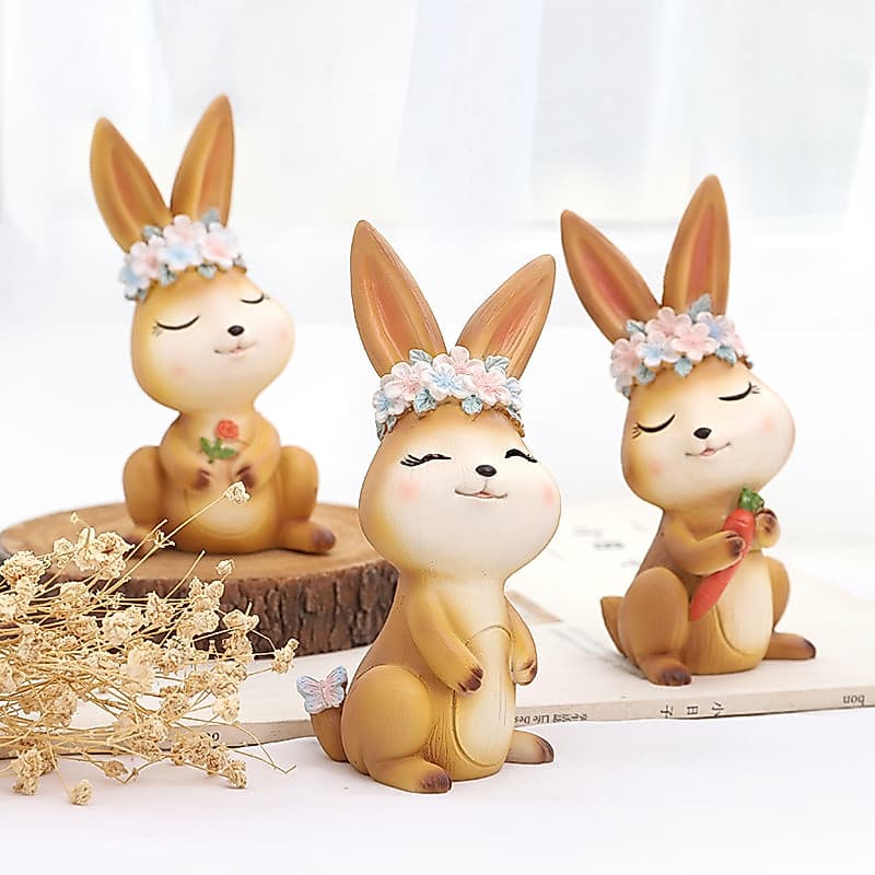 Casa criativa bonito coelho dos desenhos animados jóias pequenos ornamentos ins decoração Animal menina coração decoraçã