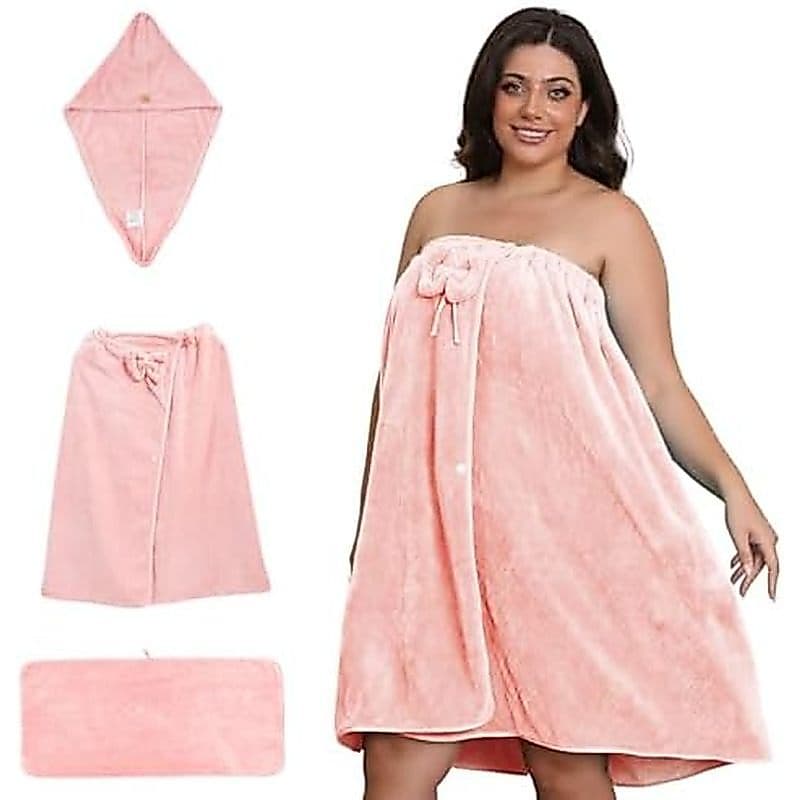 Envoltório De Toalha De Banho Plus Size Para Mulheres (M-XXL) , Roupão Grande , 80x160cm