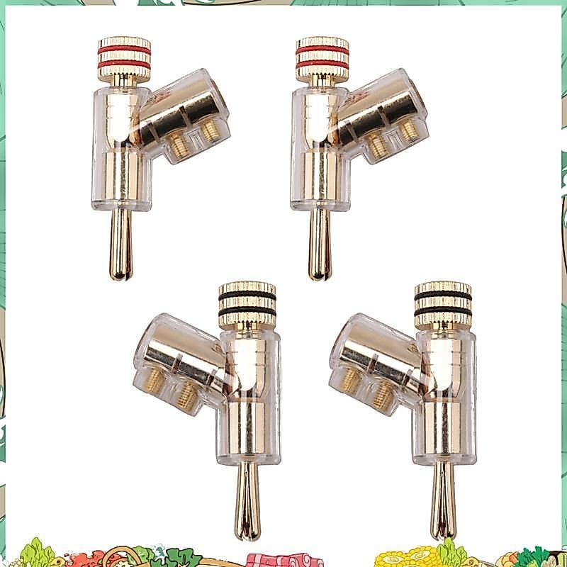 4 Peças 4MM Plugues Banana Conectores De Travamento De Parafuso Para Receptor AV , Alto-Falante Amplificador Dourado