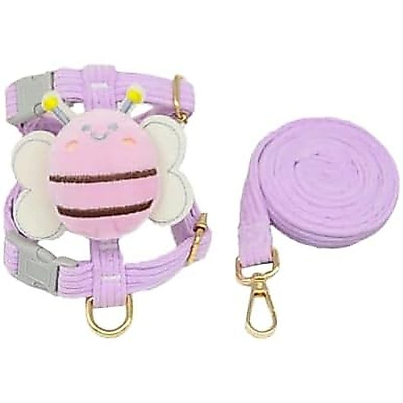 Conjunto De Arnês E Trela Para Gatos Little Bee-Ajustável À Prova De Fuga , Confortável , Macio Leve , Use Seguro Amp ;