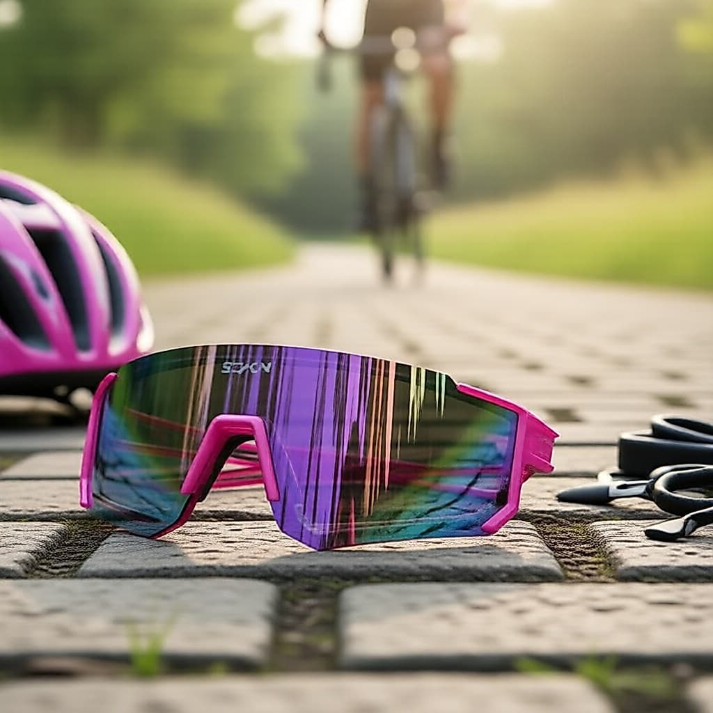 Óculos de Sol de Ciclismo Preto UV400 Scvcn - Óculos Leves e Protetores para Ciclismo em Atividades ao Ar Livre no Verão