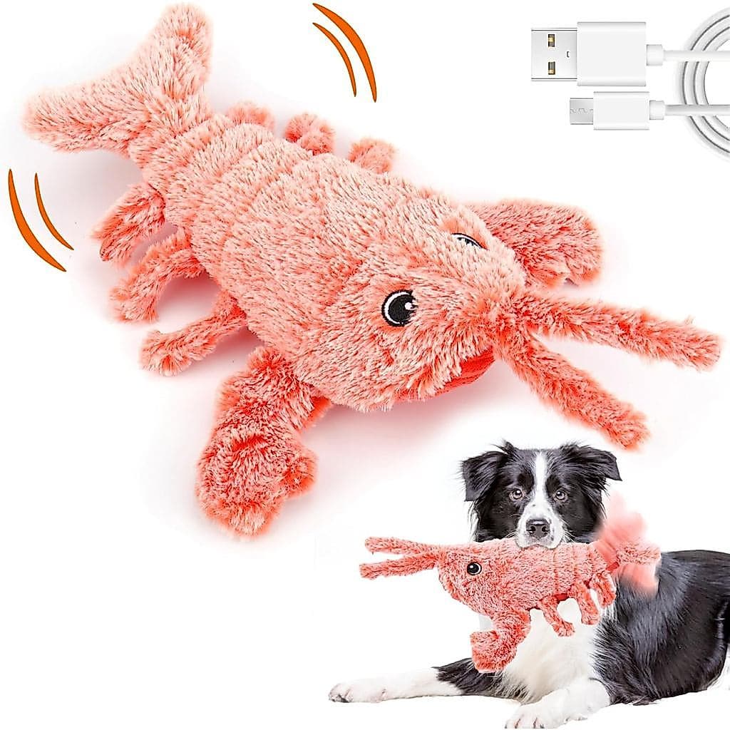 Brinquedo Interativo para Cães Mity Rain em Forma de Lagosta - Mantém Cães Pequenos, Médios e Grandes Ocupados em Ambien