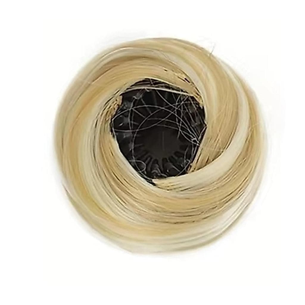 Coque sintético fofinho com presilha, peruca de coque estilo mini donut, adequado para mulheres e meninas, coque retráti