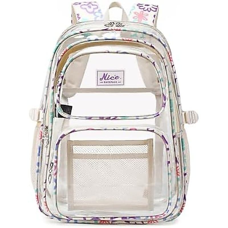 OKKID Mochila Transparente Resistente Para Meninas Da Escola Trabalho Bolsas Escolares De Plástico Transparentes