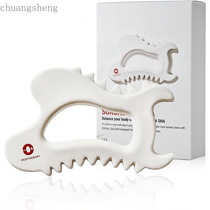 MEDITHERAPY SOKSAL GUASHA, Gua Sha de Cerâmica, Ferramenta de Massagem Corporal, Guasha Corporal Coreana, Placa de Guash