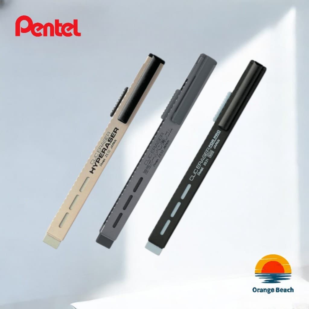 Pentel Borracha Click Eraser/3 Tipos/Caneta Esfer XZE33/Hi-Polymer ZE32/4-PRO ZE31/Japao