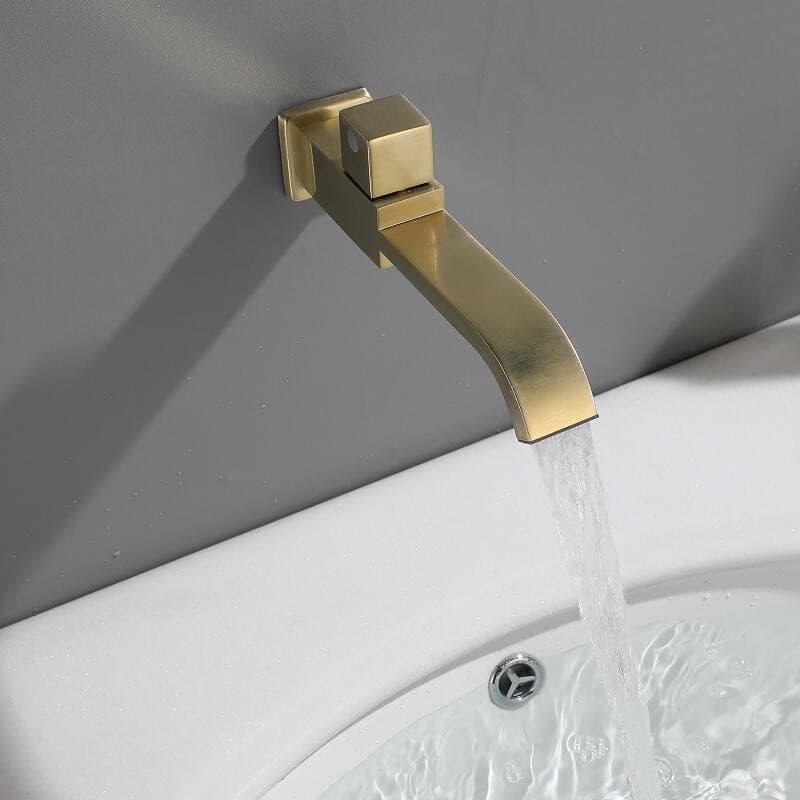 Torneira De Latão Apenas Água Fria Parede Dourada Cozinha Quadrada