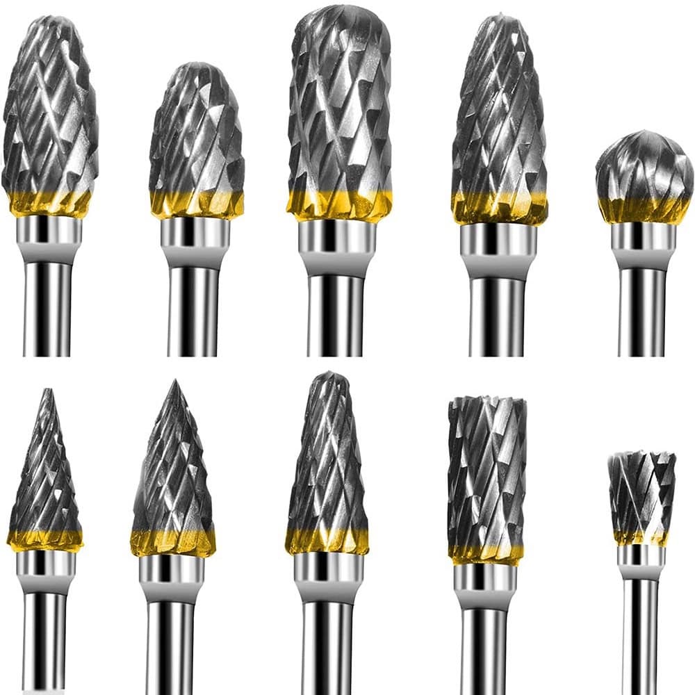 [Entrega 24 horas]10 pcs 1/8 "faca de carboneto de tungstênio, cabeça de moagem de arquivo rotativo de carboneto