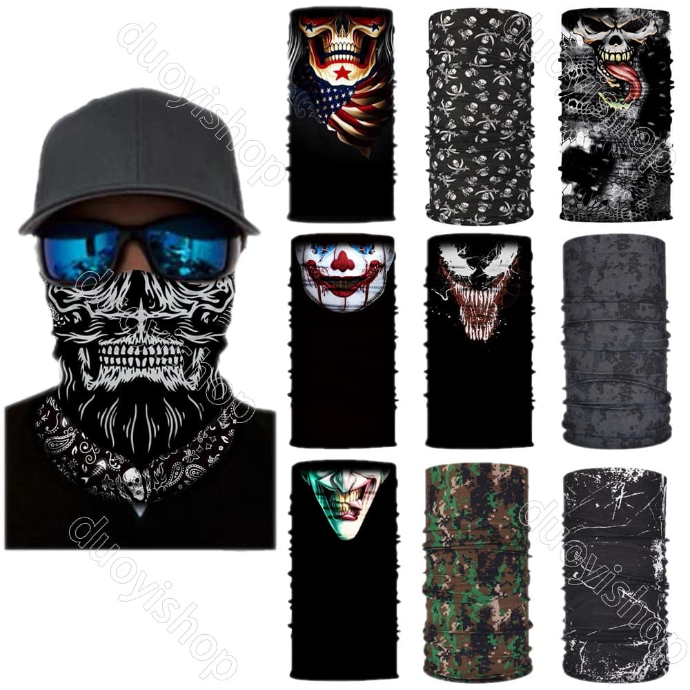 3D Impresso Buff Bandana À Prova De Vento Balaclava Gaiter Face Respirável Lenço Tubular Topeng Motocicleta Pesca De Bicicleta
