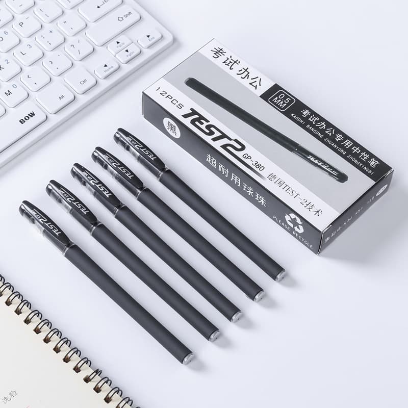 5Pcs Caneta Neutra De Carbono Fosco , Preta , Azul , Vermelha 0,5mm , Assinatura , Papelaria , Aprendizagem E Material De Escritório