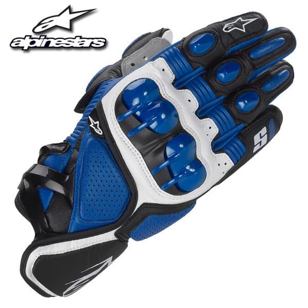 Alpinestars S1 Luvas De Corrida Da Motocicleta Couro Dedo Cheio Rua Equitação