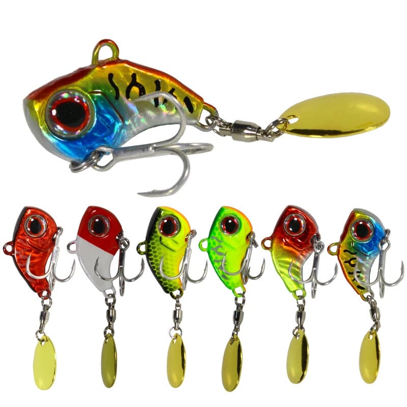 6pcs 7g/10g/14g/20g Metal VIB Lure Spinner Afundando Colher Rotativa Crankbait Sequins Iscas De Pesca Tackle