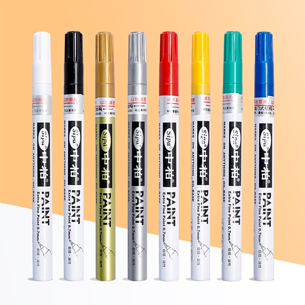 1 Pcs Marcador Metálico 8 Cores 0.7 Milímetros Extra Fino Ponto De Tinta Não-Tóxico Permanente Caneta Arte DIY