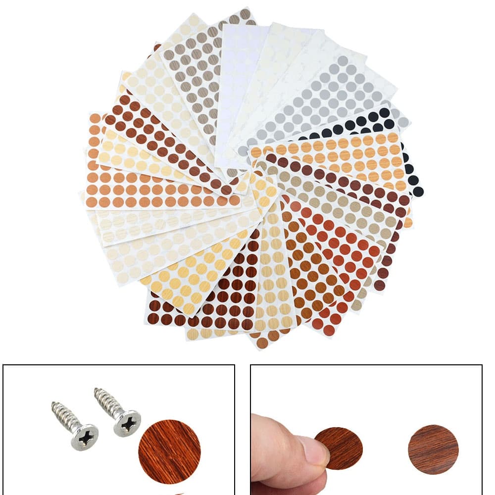 Tampa Adesiva para Parafuso 15mm, PVC - 96 Unidades para Móveis, Armário e Madeira