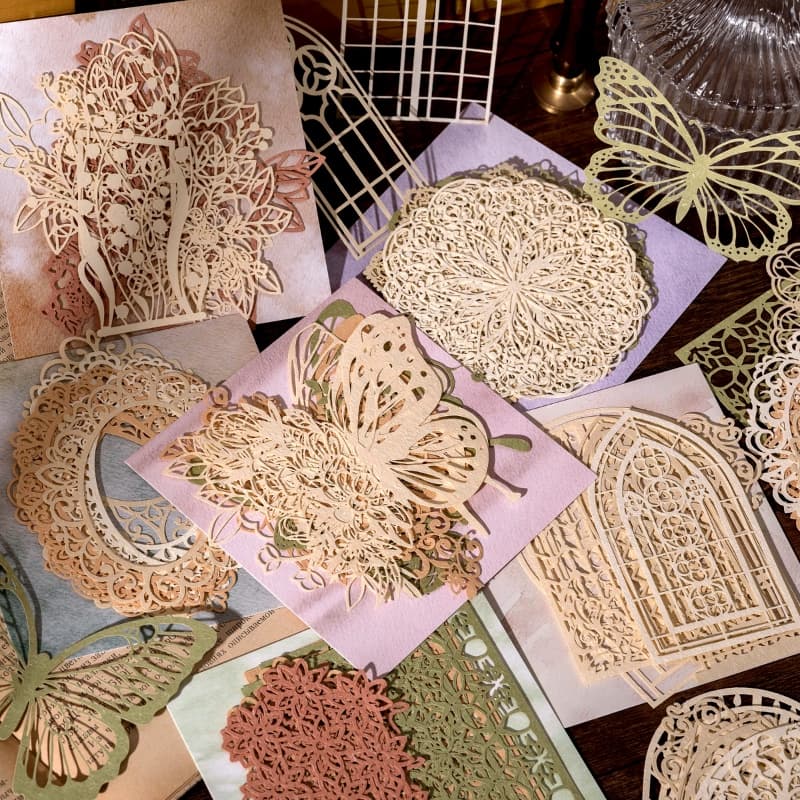 ENWEI 10 Pcs [Lace Love Song Series] Material De Jornal Vintage Papel Especial Deco De Raspagem Kit De Adesivos