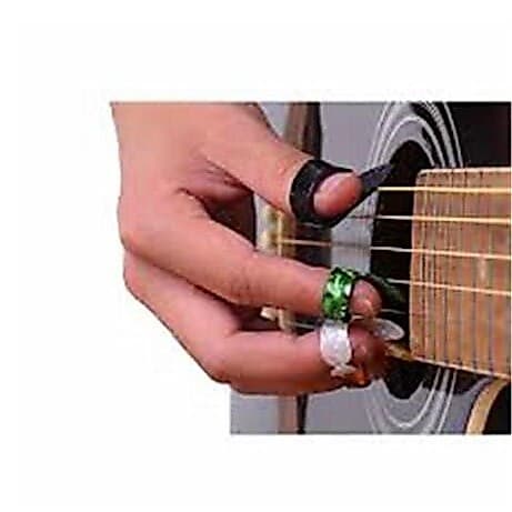 Palhetas Para Guitarra De Dedo E Polegar Mediador Celulóide Thumbpick ingerpicks 4 Peças