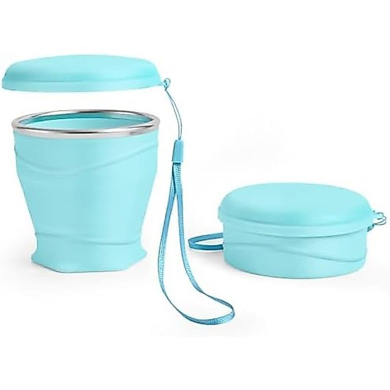 Copo De Viagem Dobrável De Silicone Com Tampa À Prova De Poeira , 8.8 Onças/260 Ml , Sem BPA , Portátil , Reutilizável P